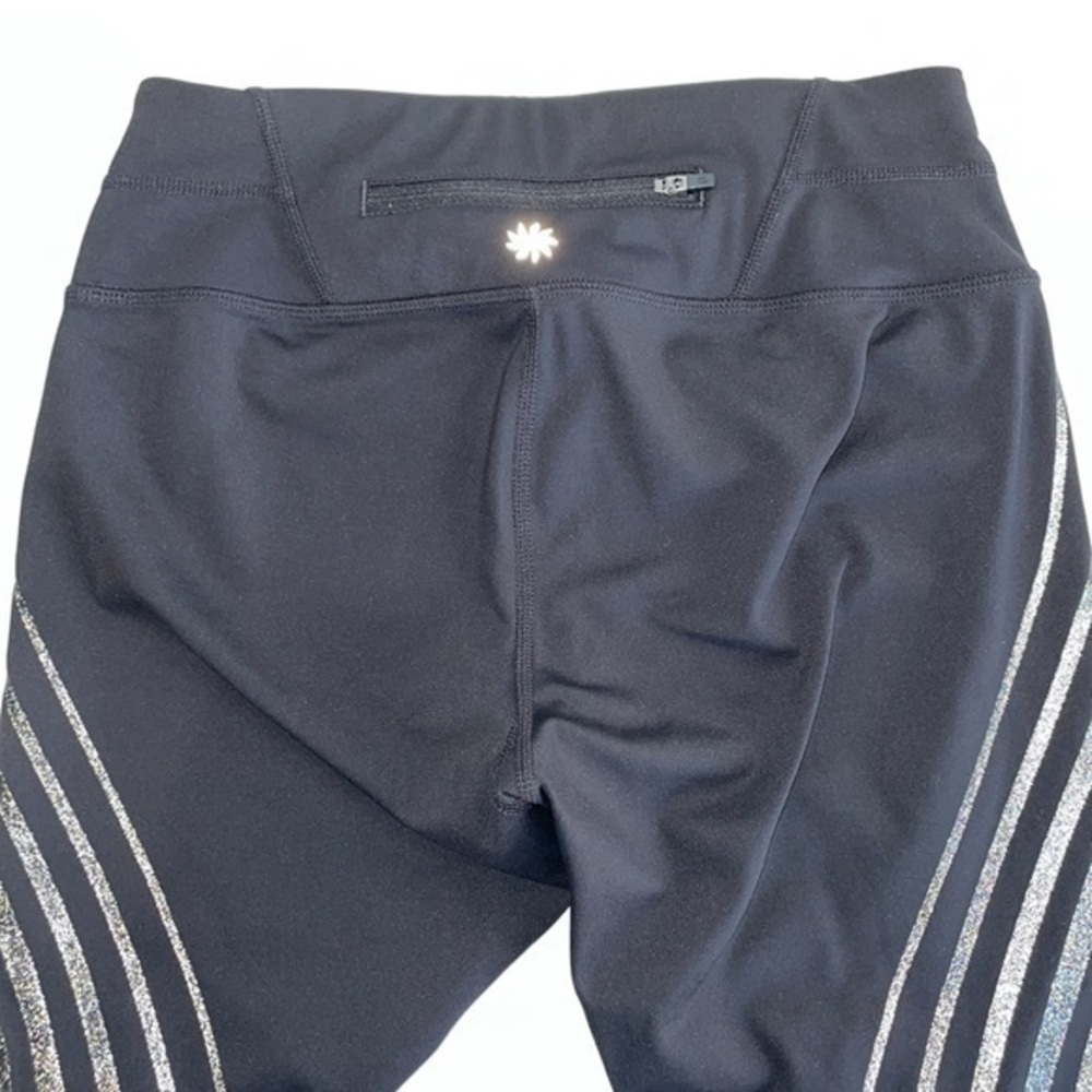 Athleta Black Leggings with Gray Stripes - Picture 3 of 9